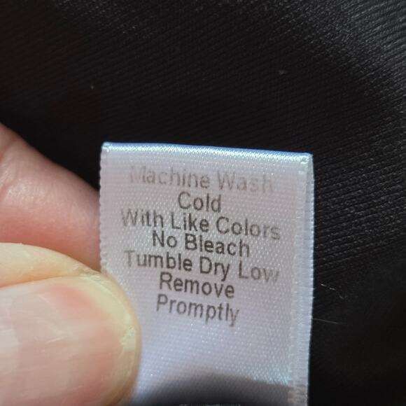 Judy P Jackie Turtleneck Black sz Large Ruched neck, Double layer front Stretch - Picture 11 of 11